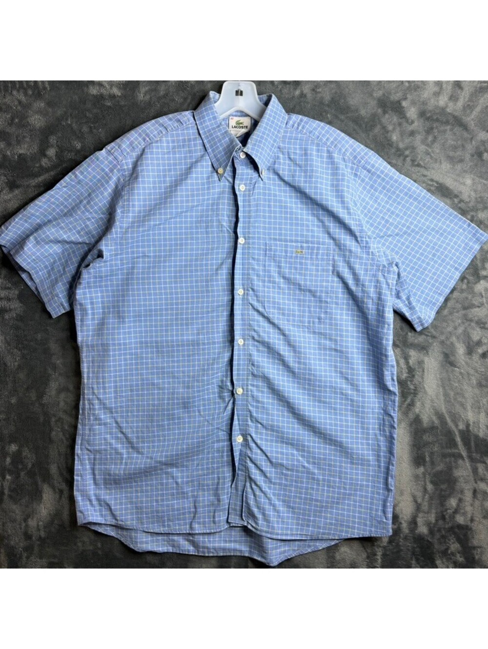 Lacoste Short Sleeve mens Button Down Sz L (42)
